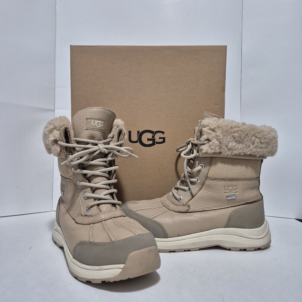 UGG Adirondack III Mustard Seed Leather Waterproof Snow Women's Boots Size US 8